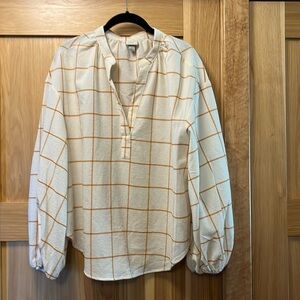 A New Day, V-neck Popover Blouse, Size Large